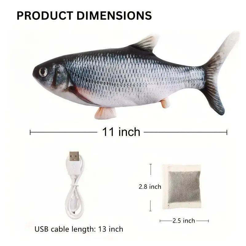Floppy Fish Cat Toy Realistic Interactive Dancing Wiggle