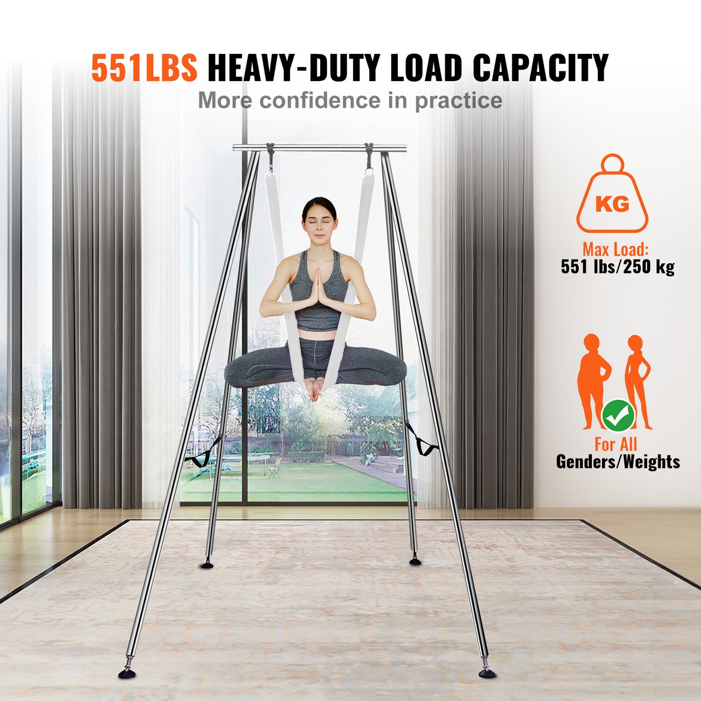 VEVOR Aerial Yoga Frame with Professional Yoga Hammock