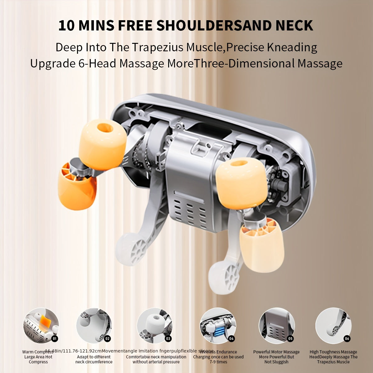 Electric Deep Tissue Massager with Heat for Back and Neck