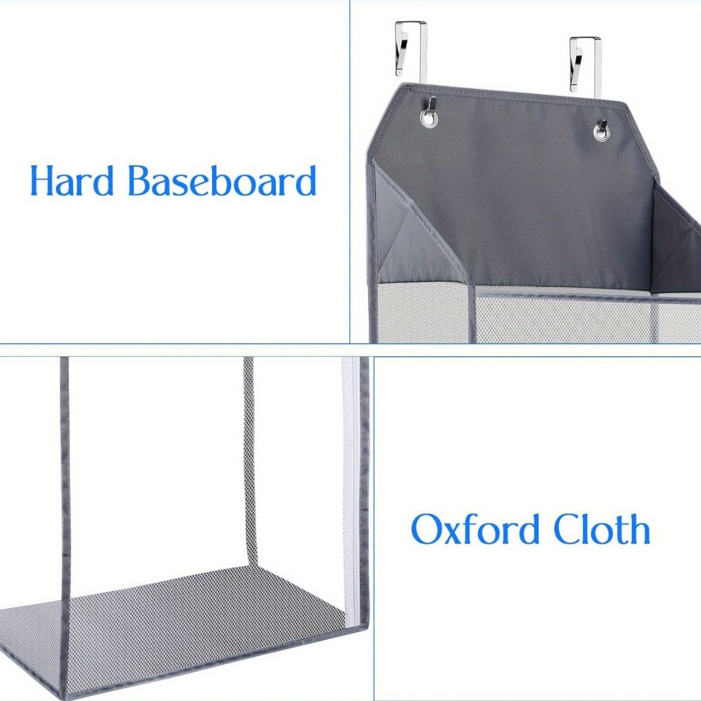 Foldable Wall Hanging Laundry Basket With Zipper For Door