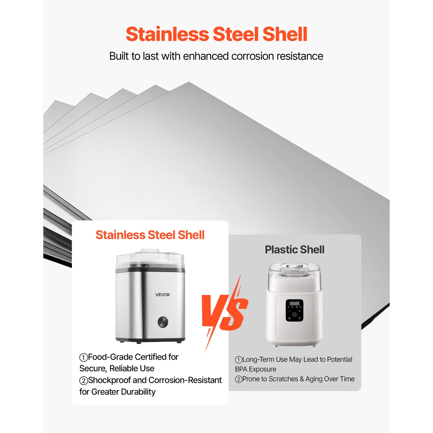 Stainless Steel Automatic Ice Cream Maker Countertop