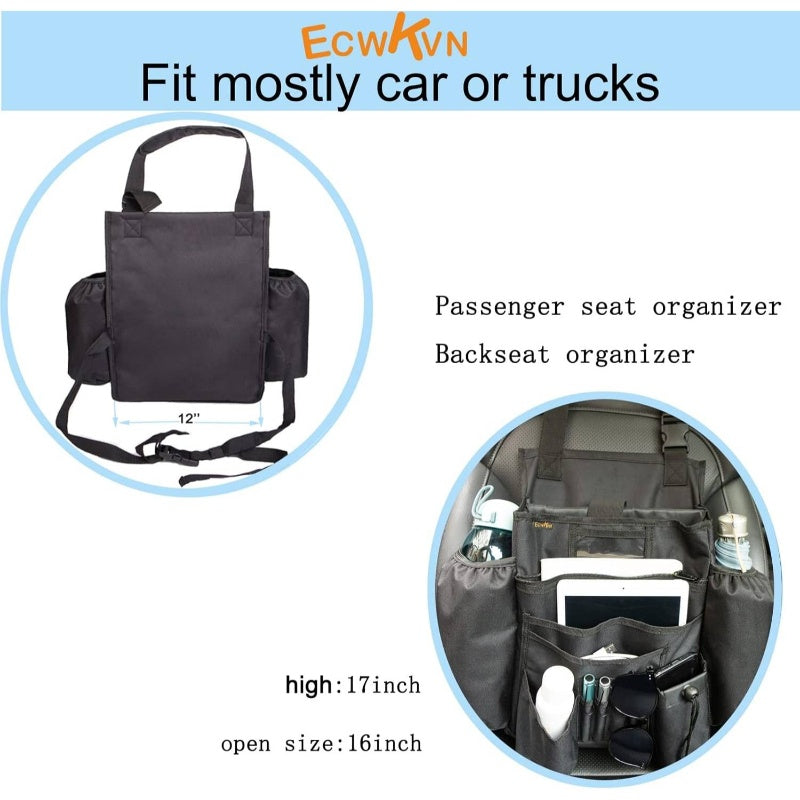 Car Seatback Organizer With Tablet And Laptop Compartment