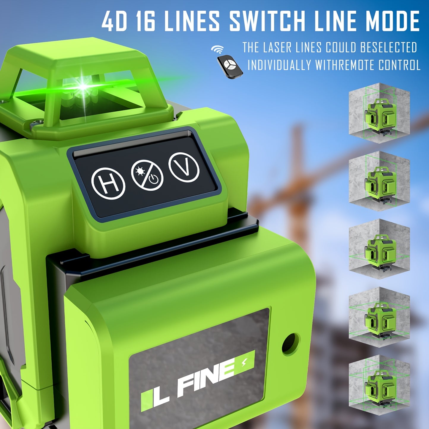 Laser Level 360 Self Leveling With Remote Control Line