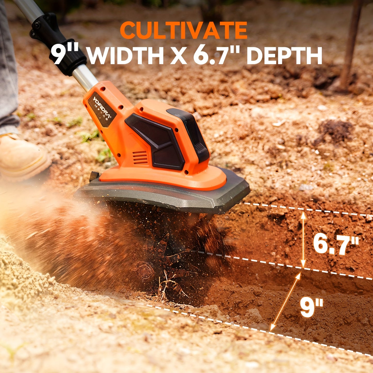 21V Cordless Tillage Machine With Two Batteries And Charger