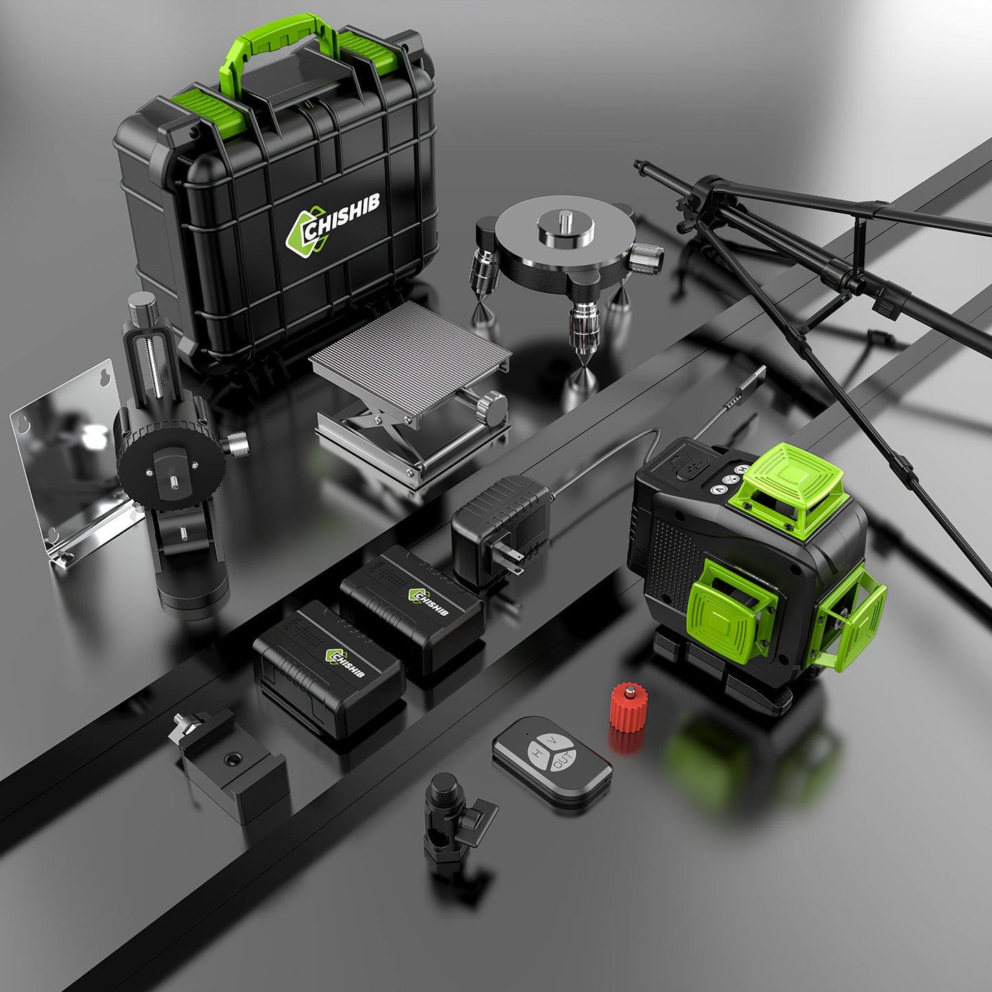 16 Line Laser Level Kit 360 Degree Auto Leveling Crosshair