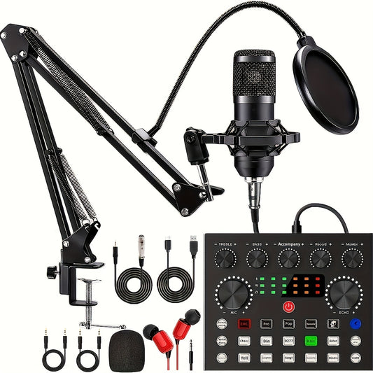 V8s Podcast Bundle With Wired Microphone And Live Sound Card
