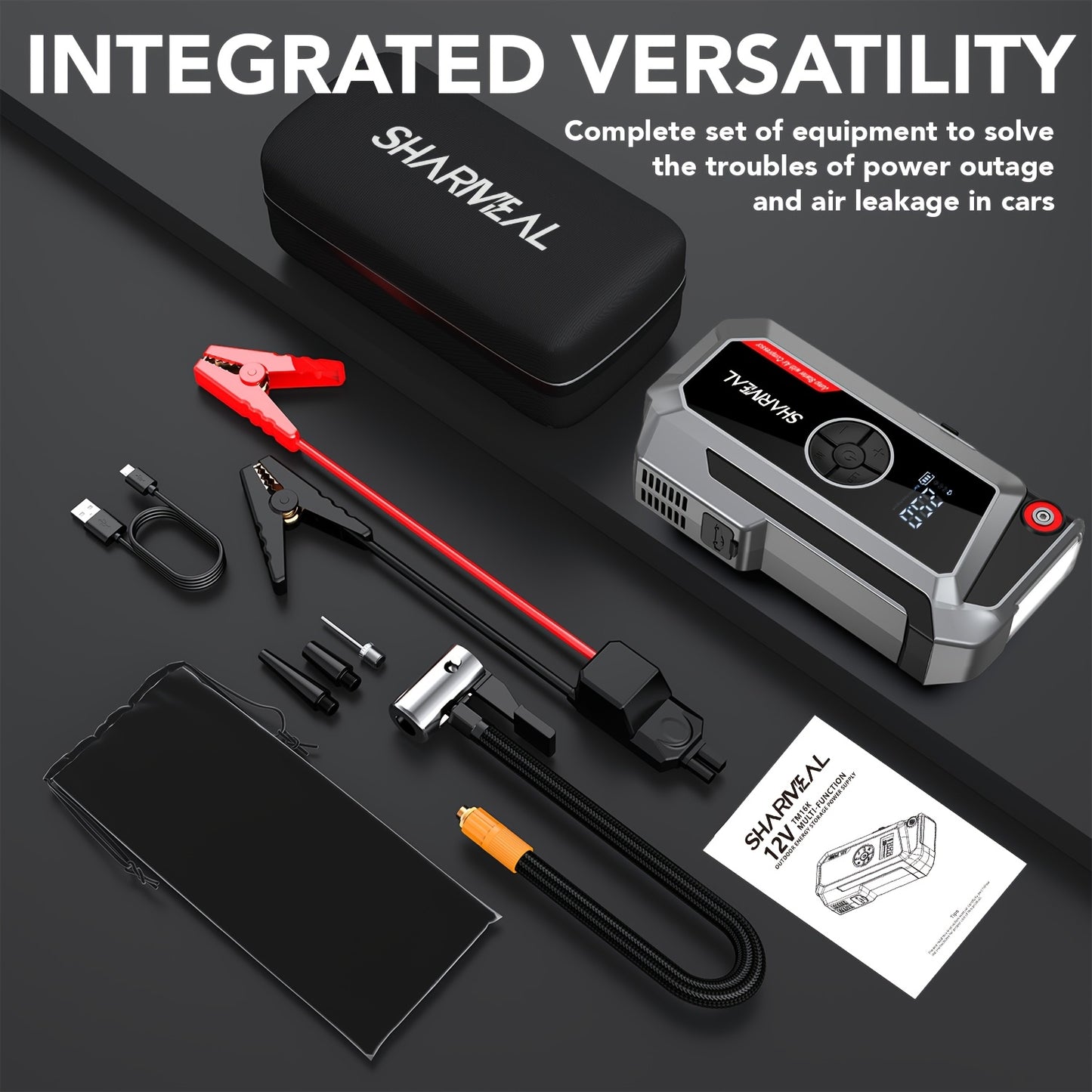 10000A Car Jump Starter With Air Compressor And Power Pack