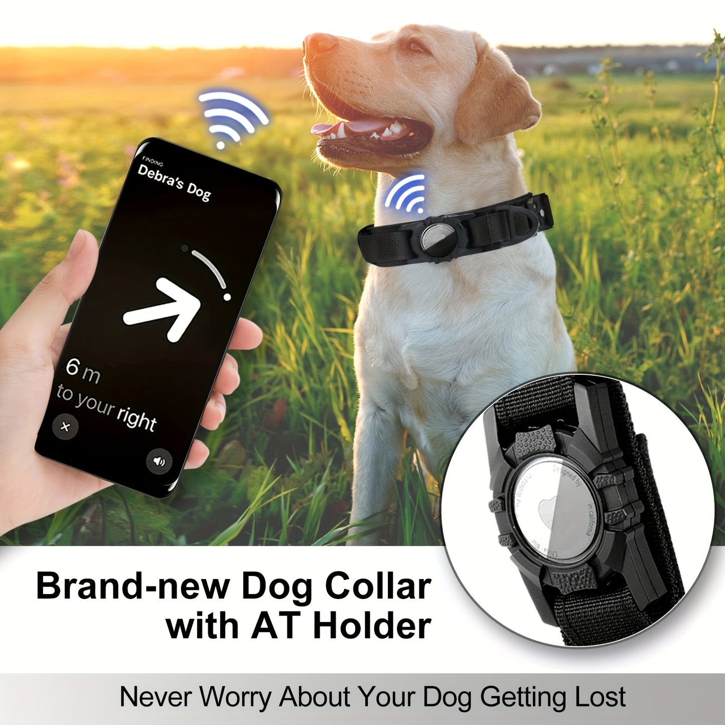 Tactical Nylon Dog Collar With GPS Holder For All Breeds