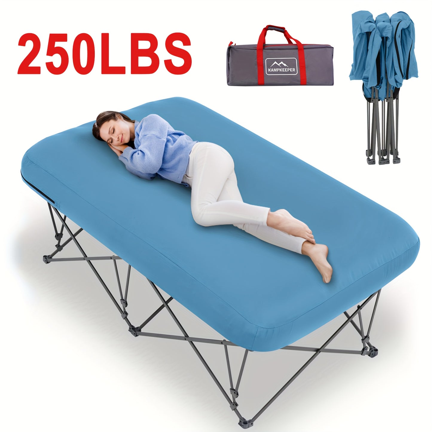 Heavy Duty Inflatable Bed With Carry Bag For Indoor Use