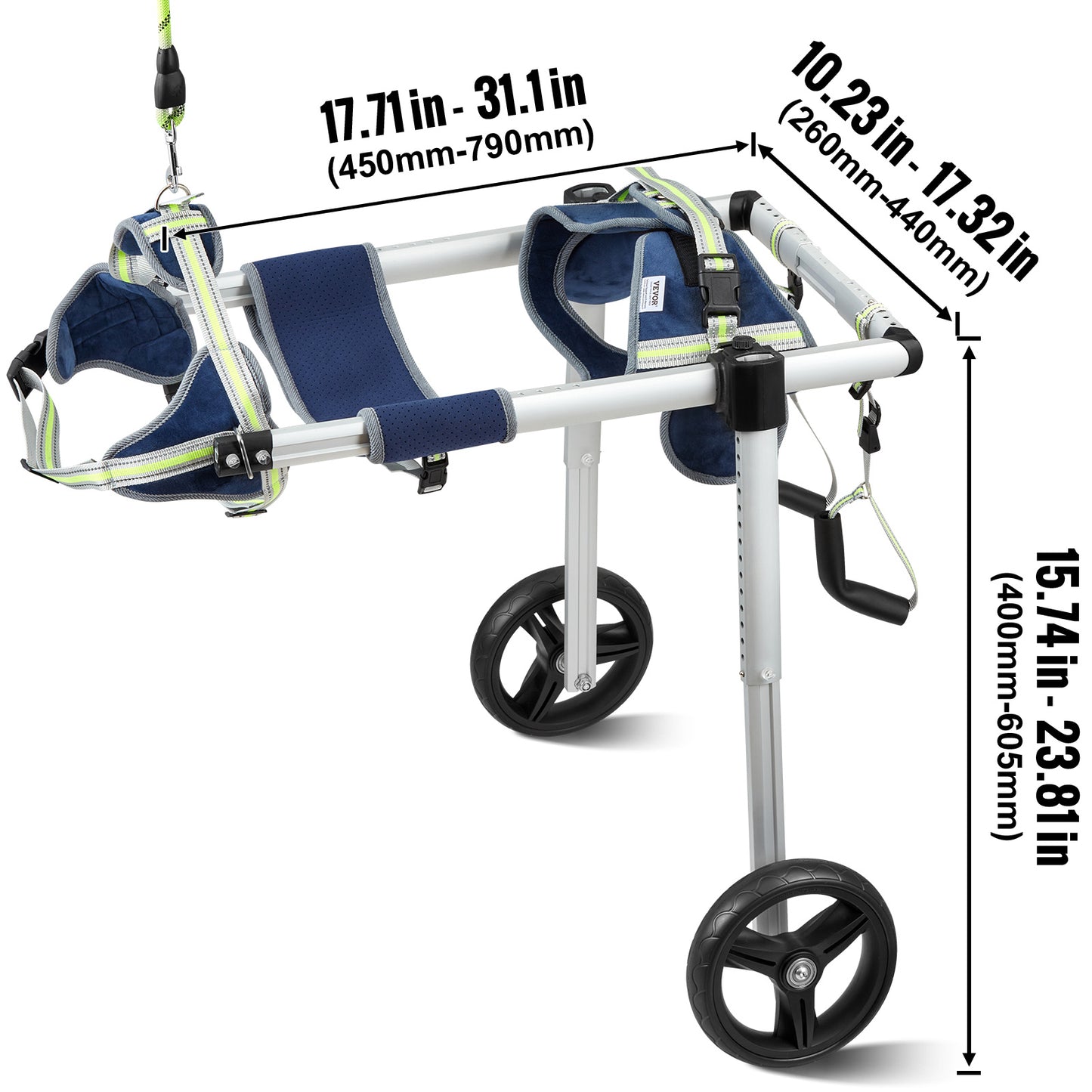 Aluminum Dog Wheelchair With Adjustable Hind Limb Support