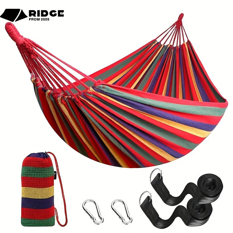 Outdoor Double Cotton Hammock With Travel Bag Portable For Camping