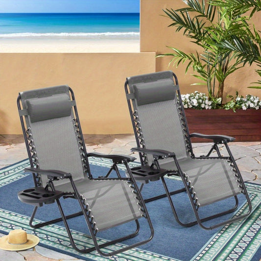 Zero Gravity Recliner Chairs Set for Outdoor Relaxation