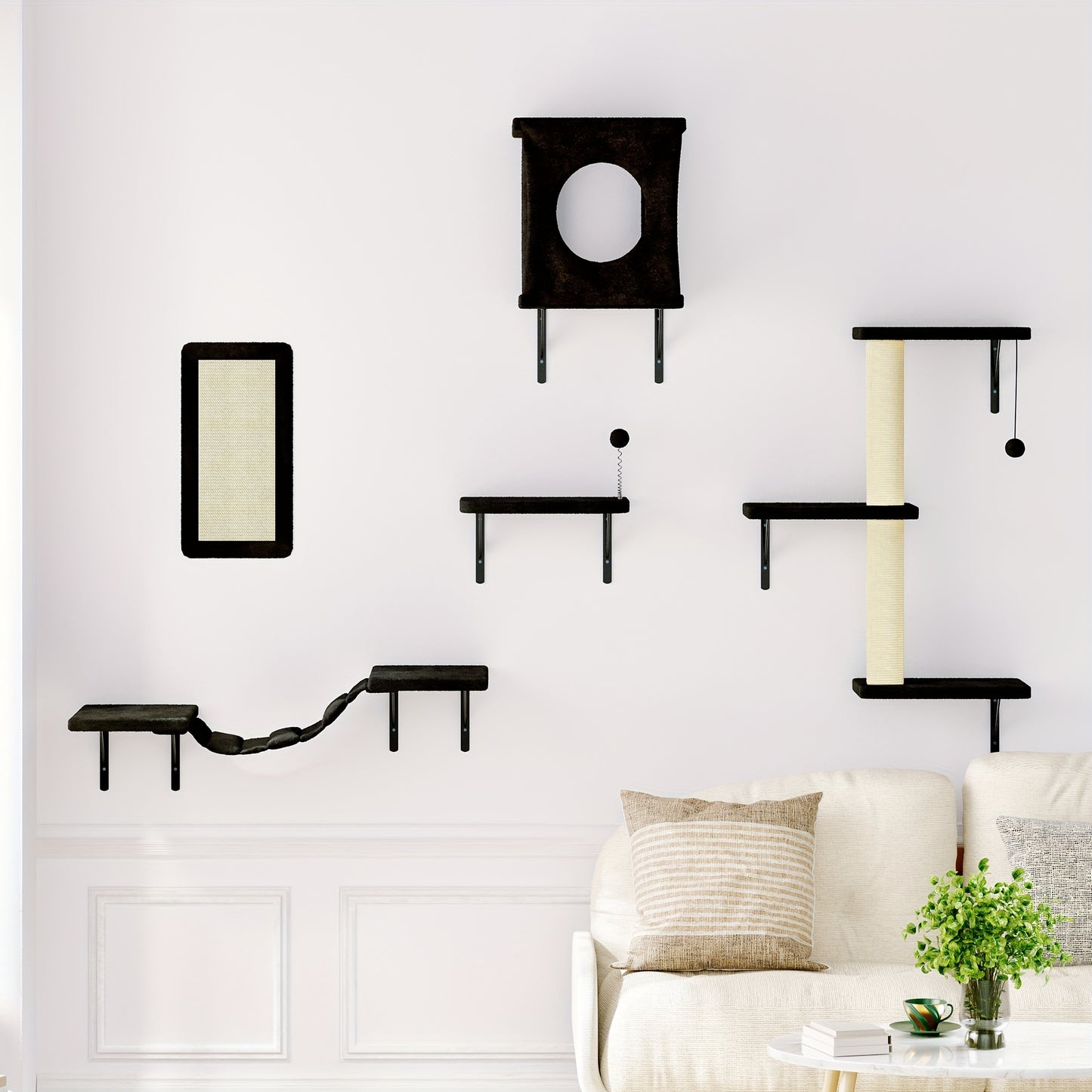 Modern Cat Wall Shelves 5pcs Cat Climber Floating Perch Set