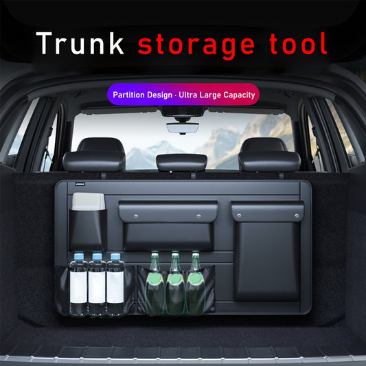 Multi-Functional Car Trunk Organizer for Tools and Groceries