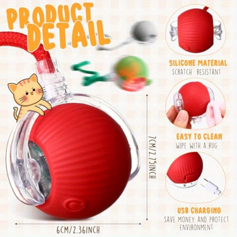 Six Pack Interactive Cat Ball Toy 360 Degree Rolling
