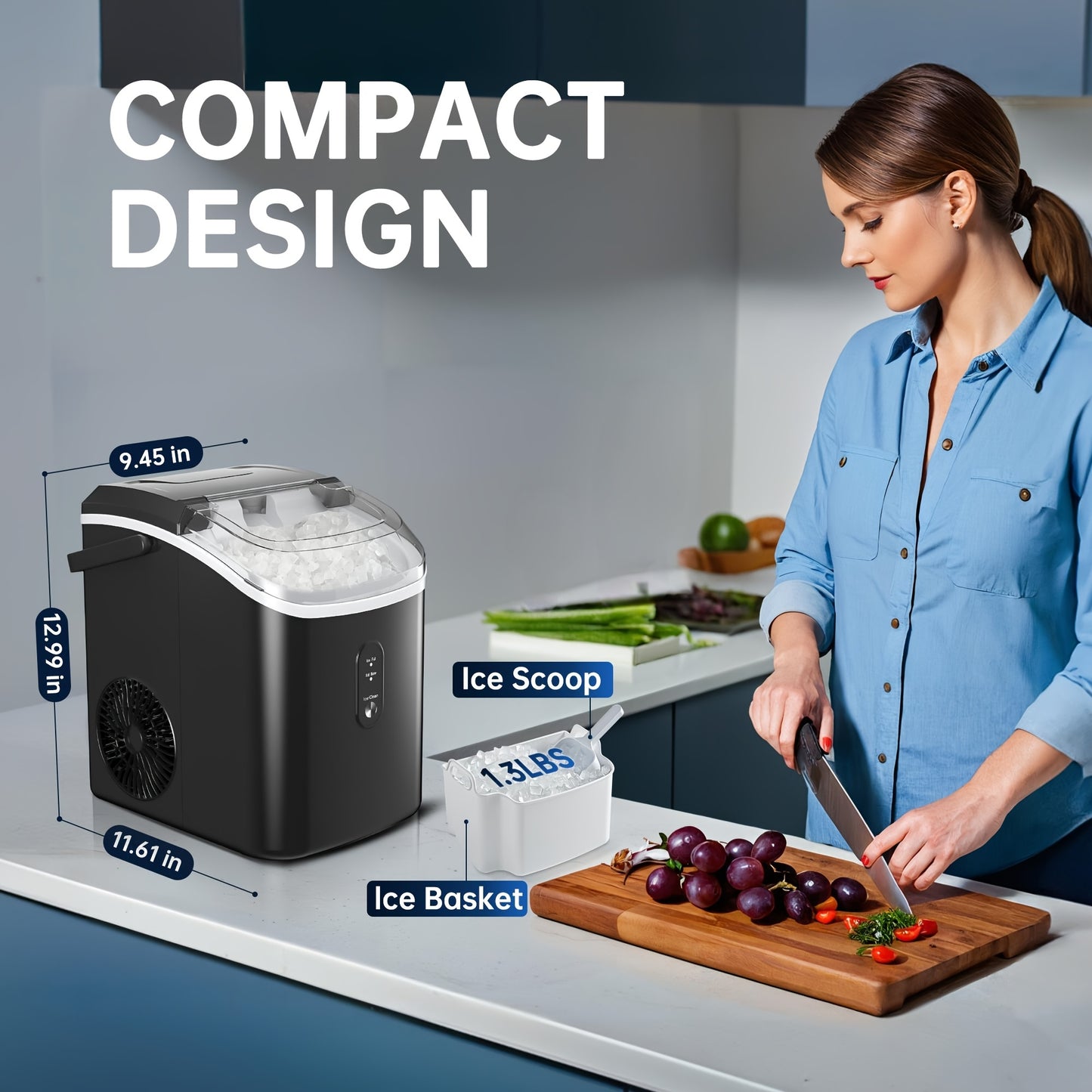 Portable Nugget Ice Maker for Home and Outdoor Fun