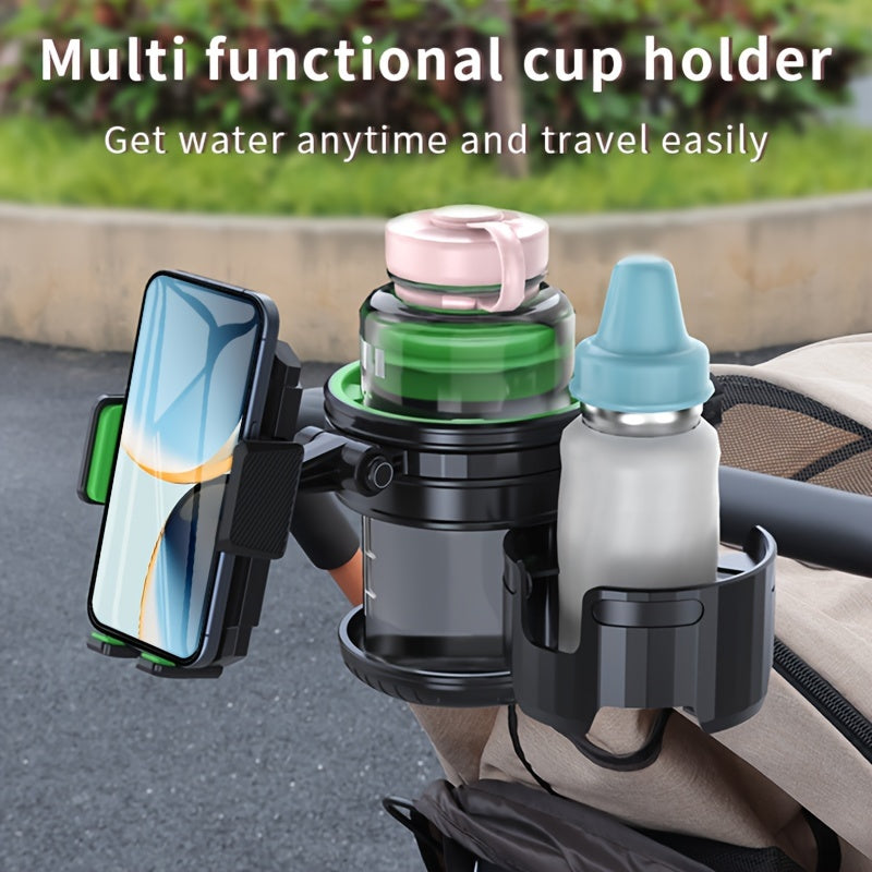 Three In One Stroller Cup Holder With Phone Mount ABS