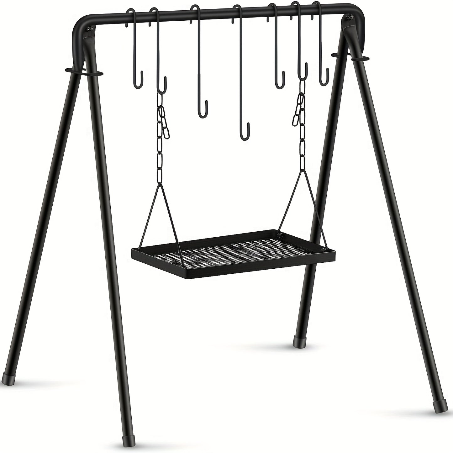 Adjustable Campfire Grill Stand for Outdoor BBQ Cooking
