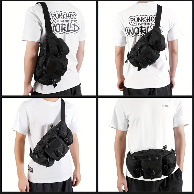 Oxford Cloth Waist Pack With Adjustable Strap And Zipper