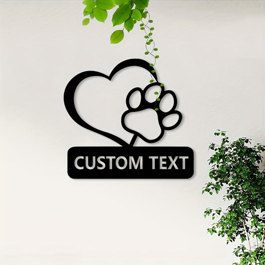 Personalized Pet Memorial Iron Garden Decor Heart Paw
