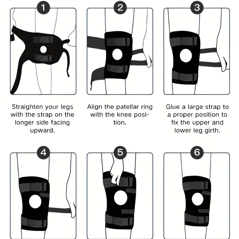 Knee Brace Hinged Support With Fixation System For Runners