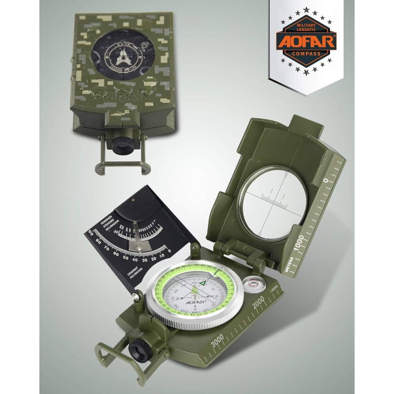 Lensatic Compass With Inclinometer And Waterproof Sight