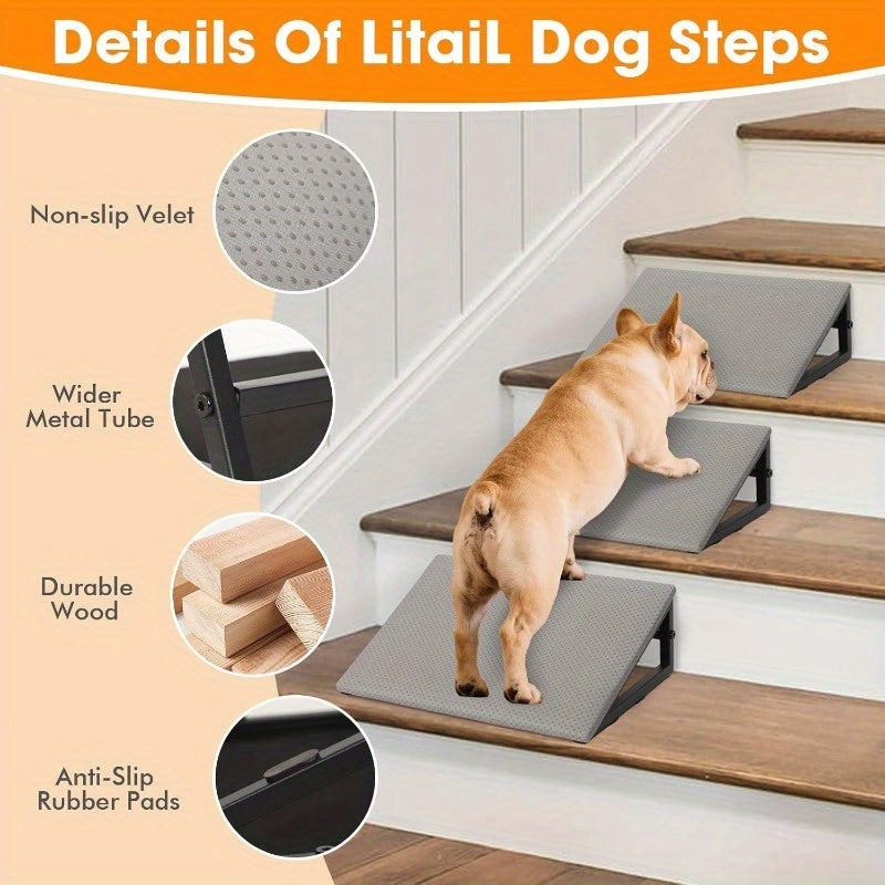 Heavy Duty Dog Ramp and Pet Steps with Non Slip Base