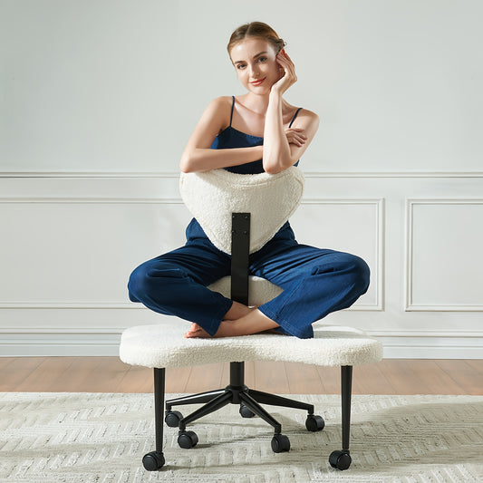 Pinmoco Ergonomic Cross Legged Meditation Chair with Wheels