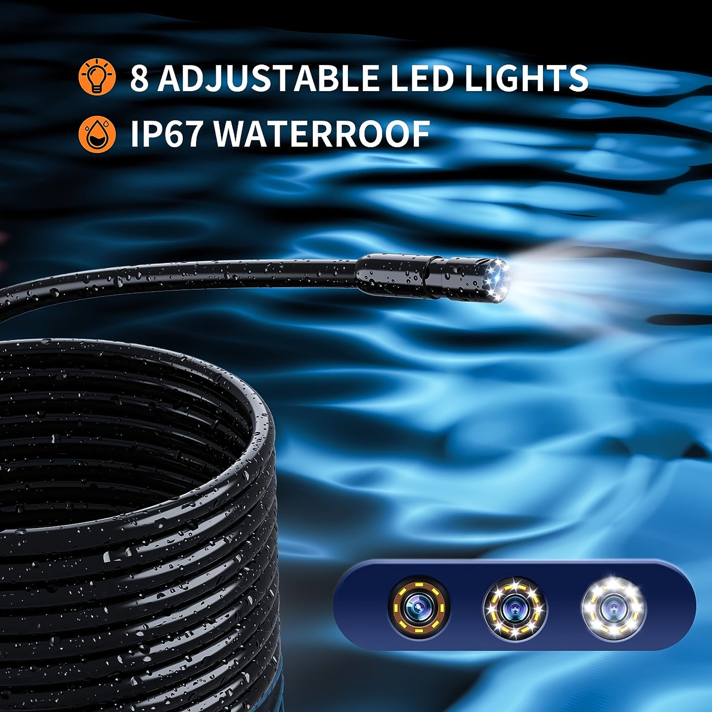 LED 1080P Endoscope Camera with 4.3 Inch LCD Screen and Light