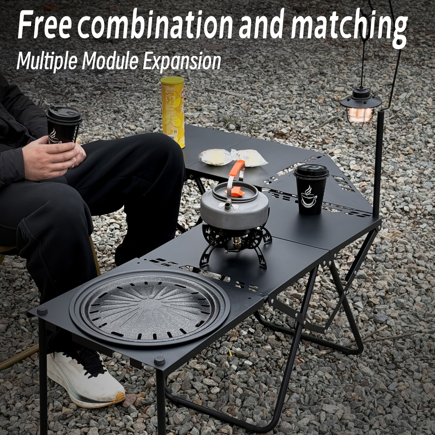 Portable Folding Camping Table with Quick-Open Design and Waterproof Surface