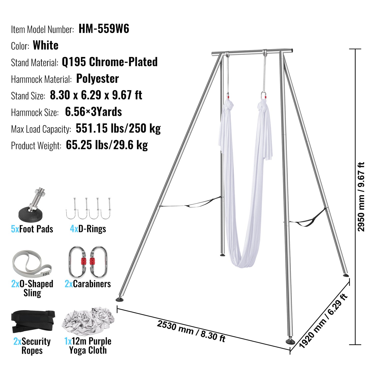 VEVOR Aerial Yoga Frame with Professional Yoga Hammock