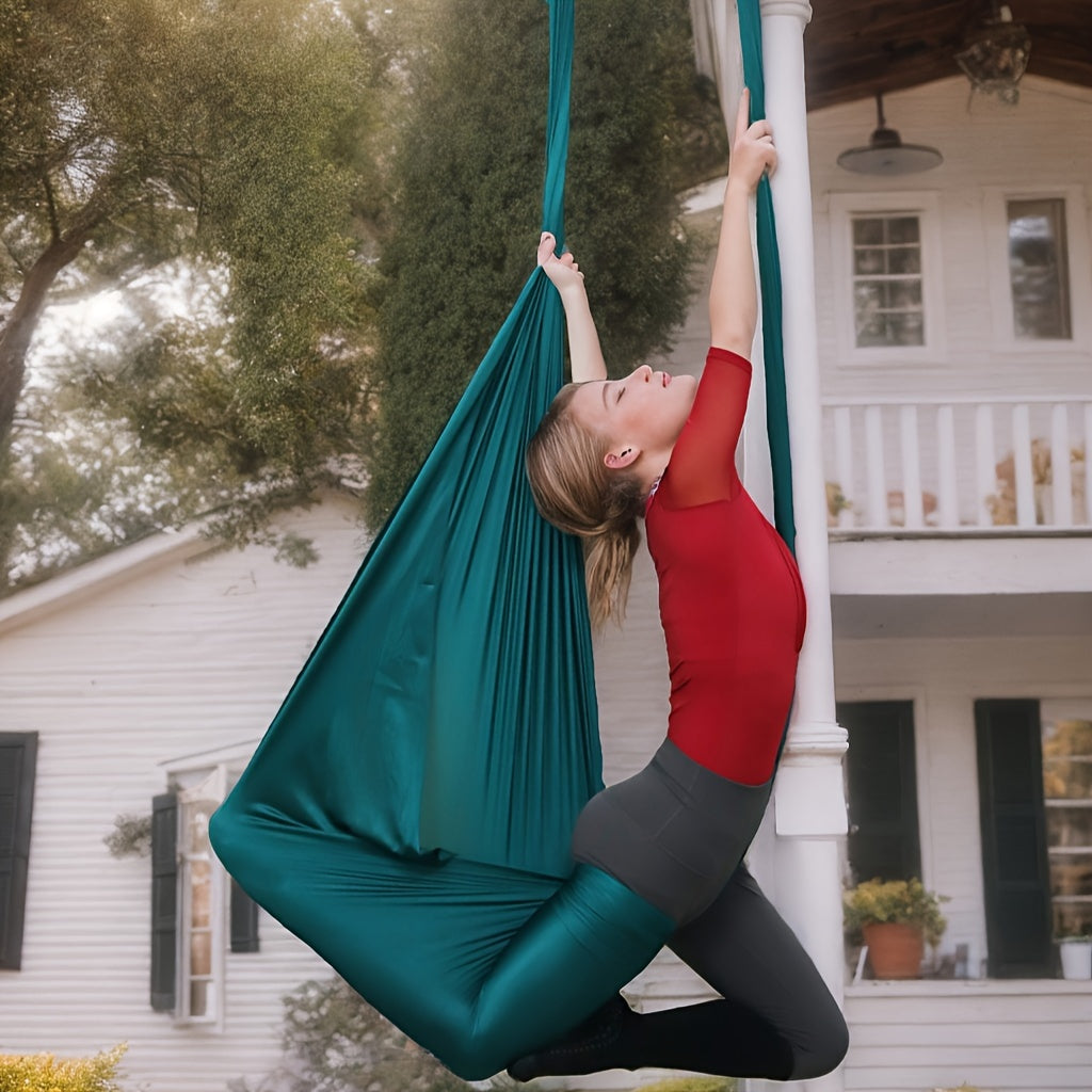 Yoga Hammock Swing Set with All Hardware for Indoor Outdoor Use