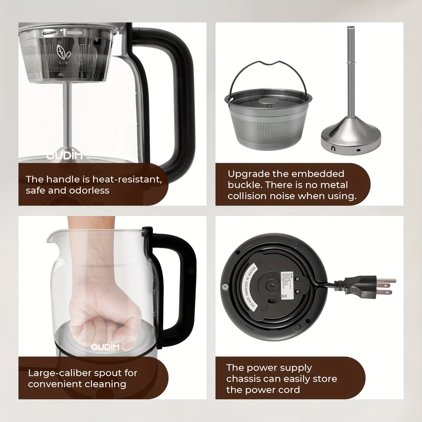 Electric Kettle Tea Pot Keep Warm Safety Protection