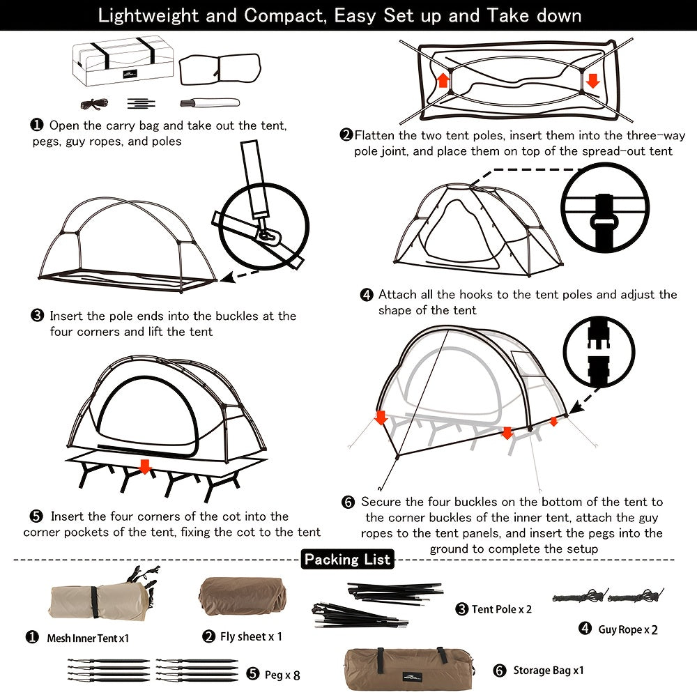 Soomloom 1 Person Lightweight Camping Tent With Inner Tent