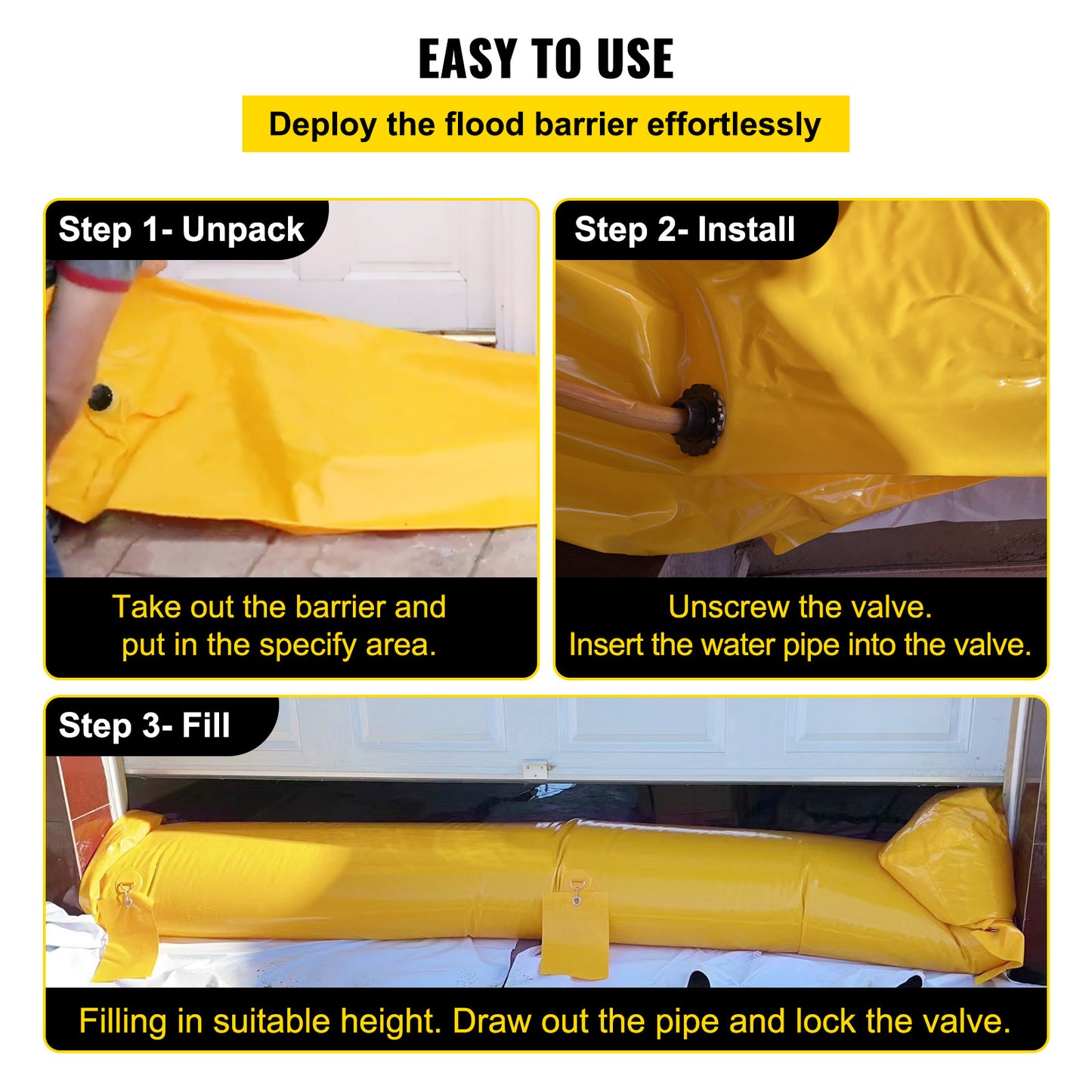 Reusable PVC Flood Barrier Bag for Doorways and Garages