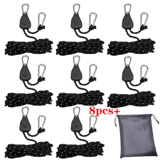 Metal Pulley Rope Set For Camping Tent Tie Adjustable Buckle