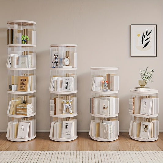 Rotating Corner Bookshelf 4 Tier Floor Standing Organizer