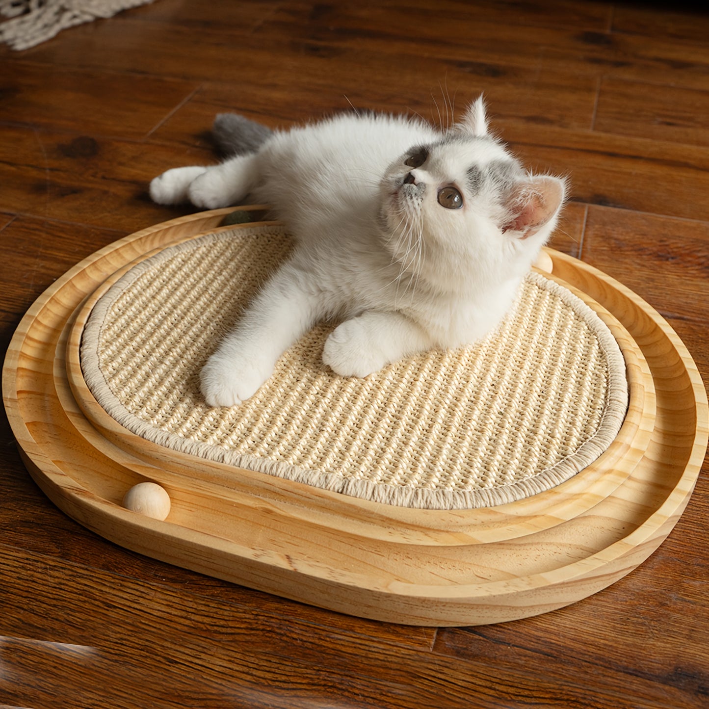 Sisal Cat Scratcher Toy With Ball Track Indoor Cats