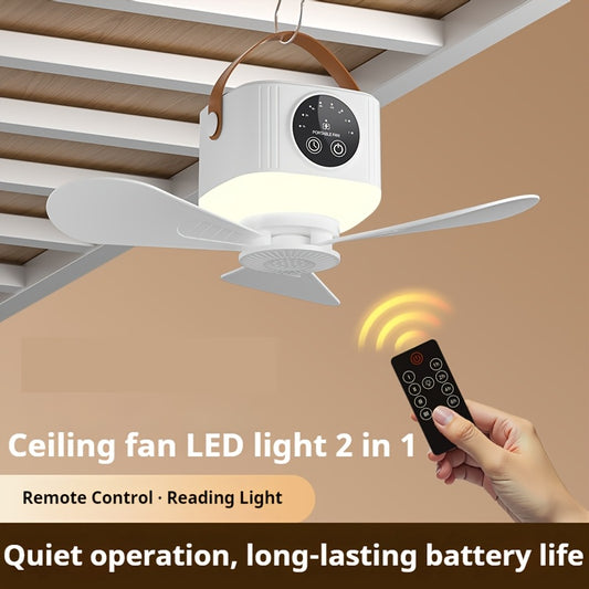 Portable USB Rechargeable Ceiling Fan With Night Light
