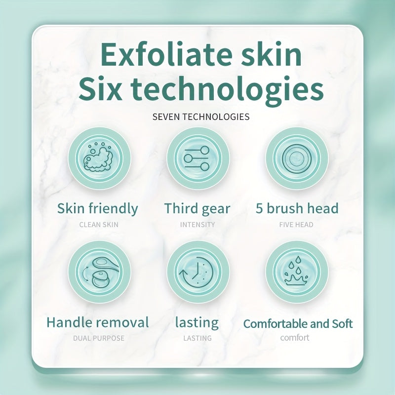 6 In 1 Rechargeable Electric Shower Brush Set For Cleansing