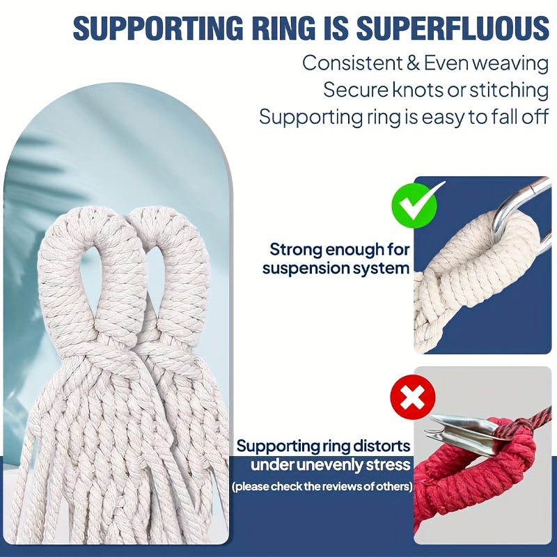 Outdoor Double Cotton Hammock With Travel Bag Portable For Camping