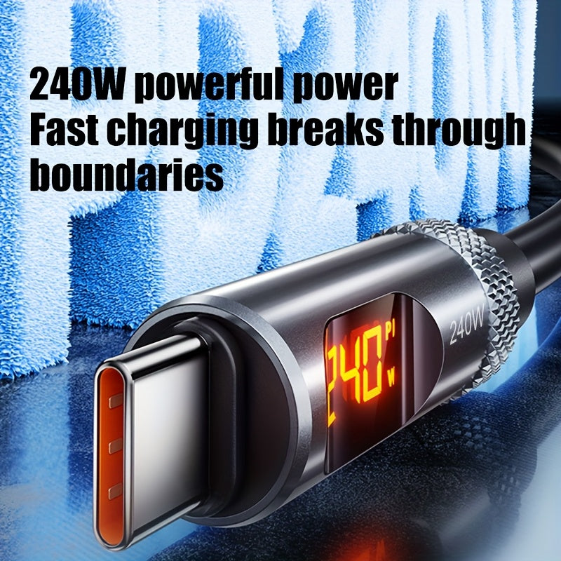 240W Fast Charging USB C Cable With Real Time Display