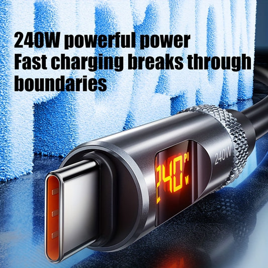 240W Fast Charging USB C Cable With Real Time Display
