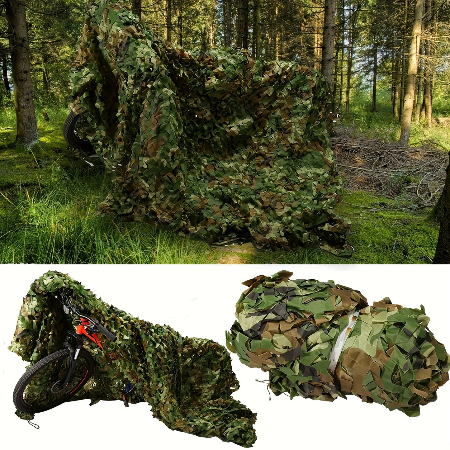Camouflage Mesh Portable Camping Sunscreen Awning for Outdoor Activities