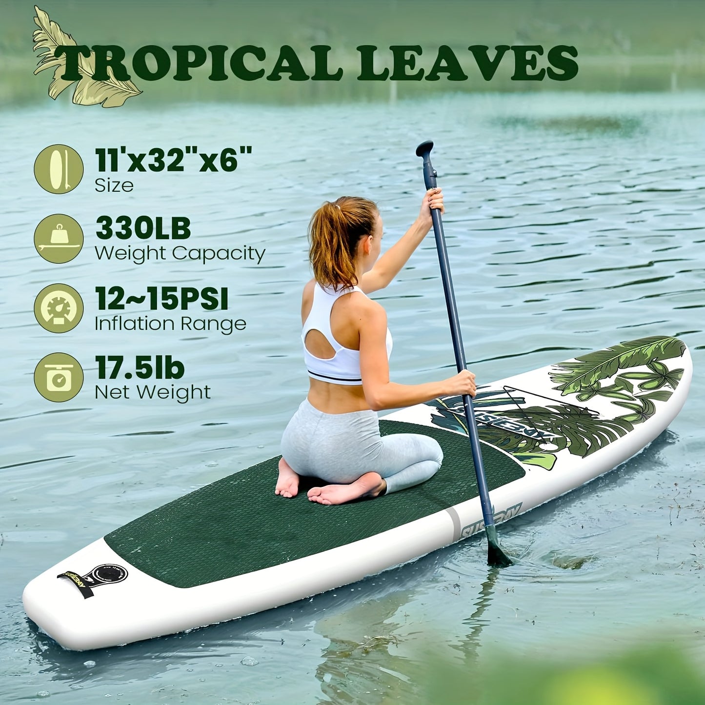 10'6" Extra Wide Inflatable Stand-Up Paddleboard Kit with Accessories