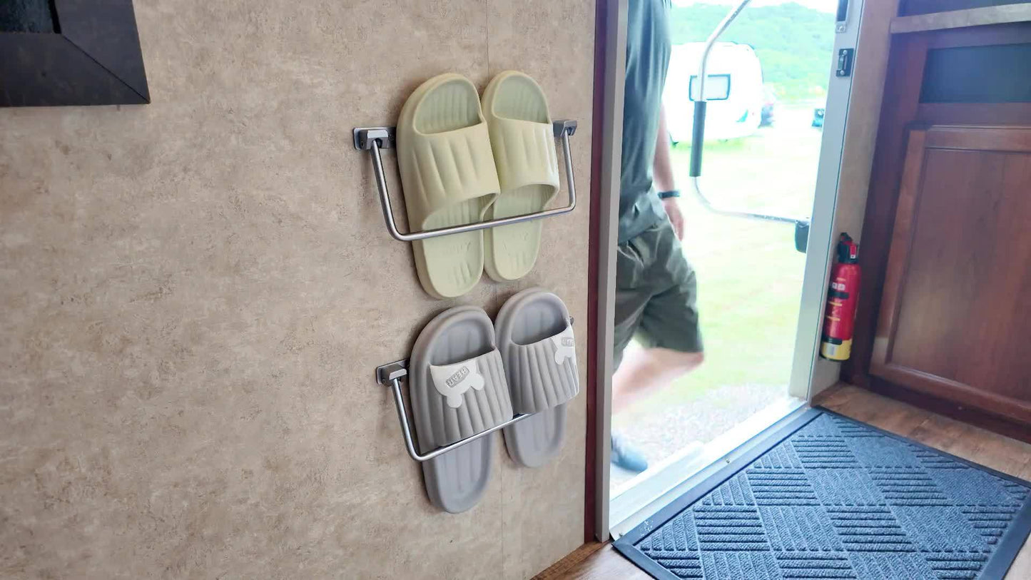 Aluminum RV Shoe Rack Wall-Mounted Organizer for Efficient Storage