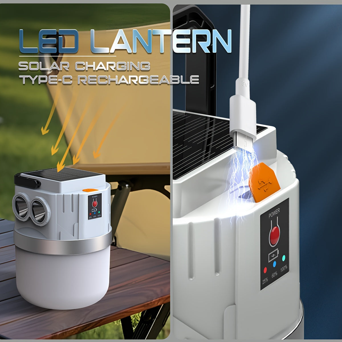 Solar Lanterns Rechargeable LED Camping Lights for Emergency Use