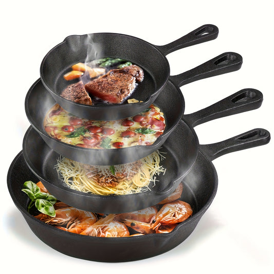 Three Piece Cast Iron Frying Pan Set For Professional Chefs