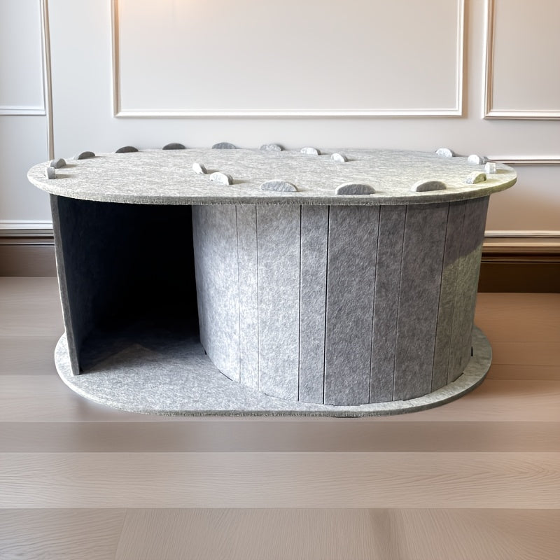 Felt Pet Nest Tunnel Bed with Scratching Board and Toy