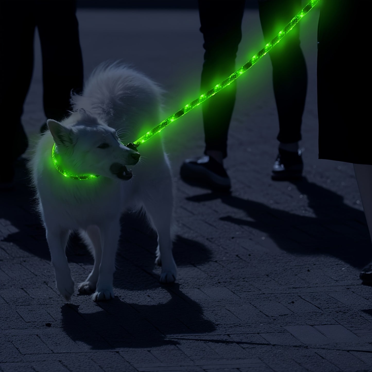 LED Glow In The Dark Dog Leash With Night Light Waterproof